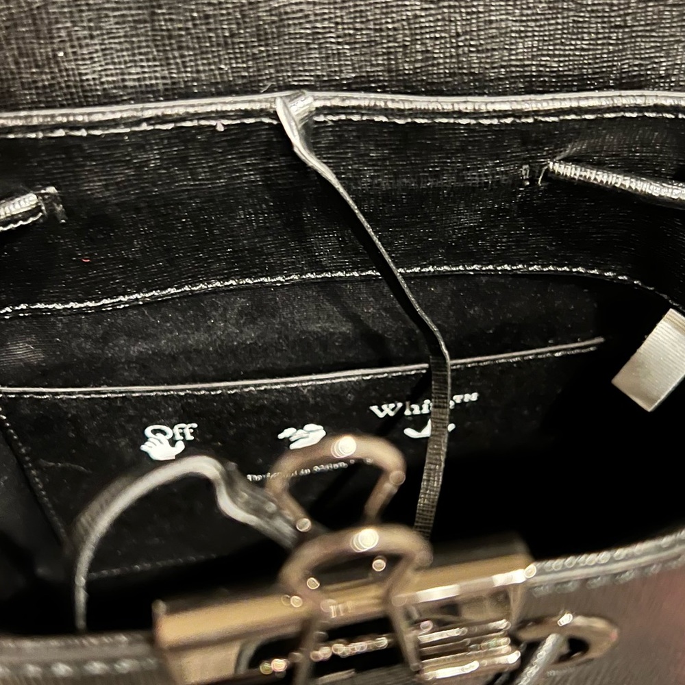 Off-White Black Leather Backpack - image 6